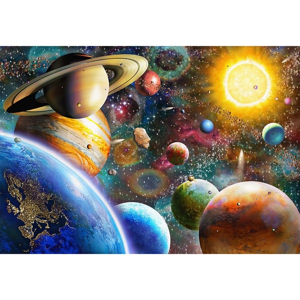 Jigsaw Puzzles 300 Pieces for Kids Youth Adults Families (Space Traveler, Solar System) Pieces Fit Together Perfectly