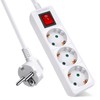 EXTRASTAR 1 Pack 3 Outlet Power Strip with Switch Cable