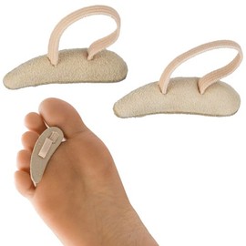 2 x Hammer Toe Cushion Gentle Correction and Relief, Kosmetex Hammer Toe Pads, Leather-Covered, Small, Left