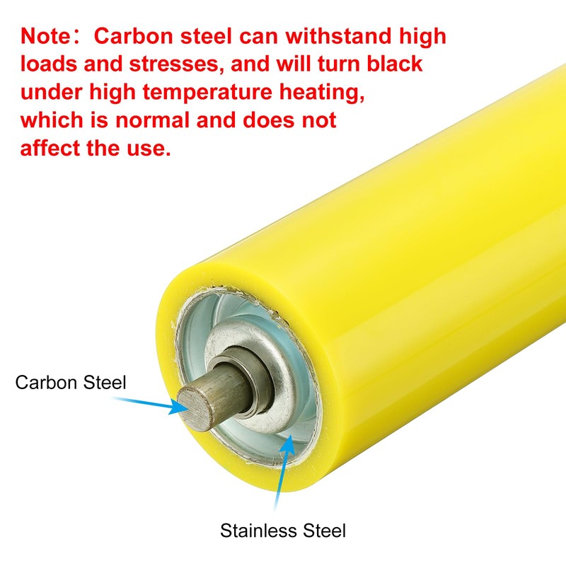 PATIKIL Polyurethane Coated Conveyor Roller 2.4" Diameter 8" Length, Stainless