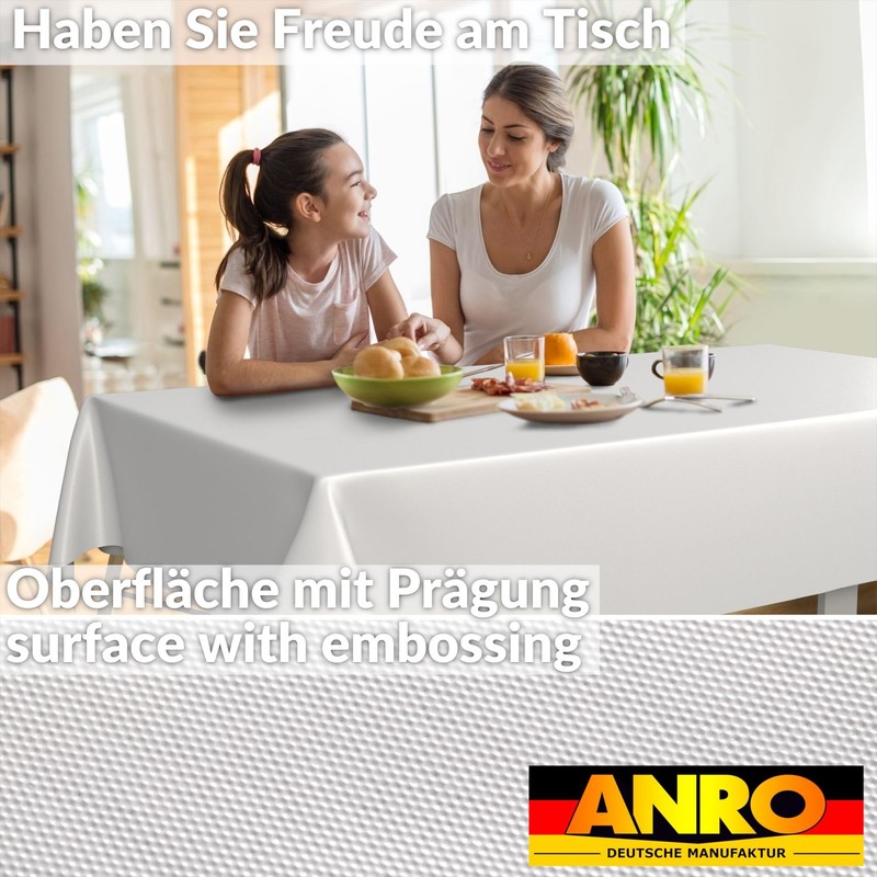 ANRO Oilcloth Tablecloth, Washable, Oilcloth, Garden Tablecloth, Outdoor, Indoor, 180