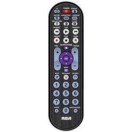 RCA RCRBB05BHE 5-Device Universal Remote Control, Streaming control for Roku, Apple TV, and other streaming boxes, Soundbar compatible, Long range IR, Big button simplicity, Backlit keypad