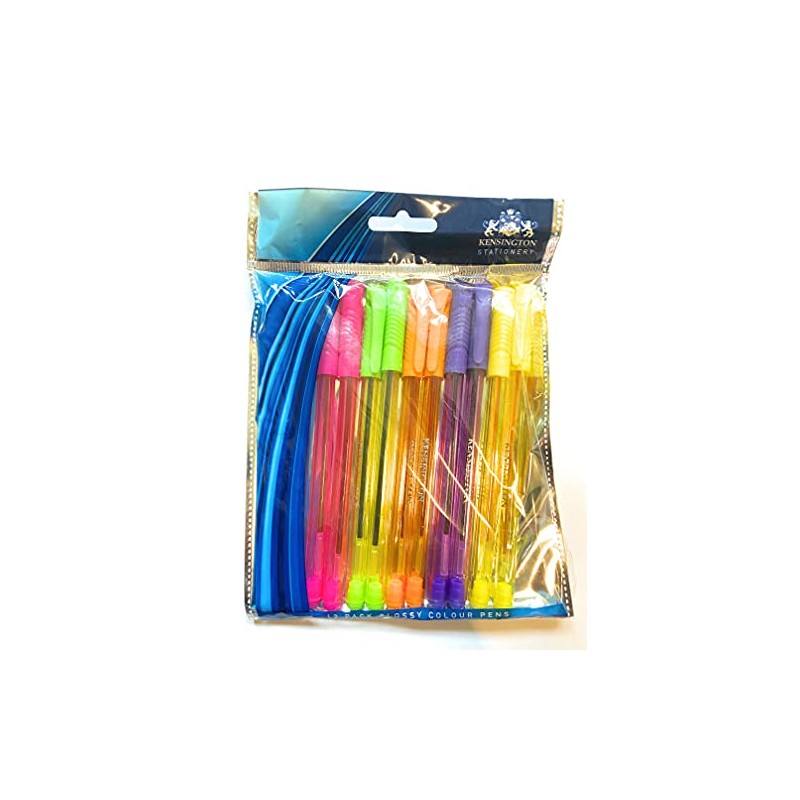 Kensington Stationery Glossy Colour Pens - Assorted Colours (Pack of
