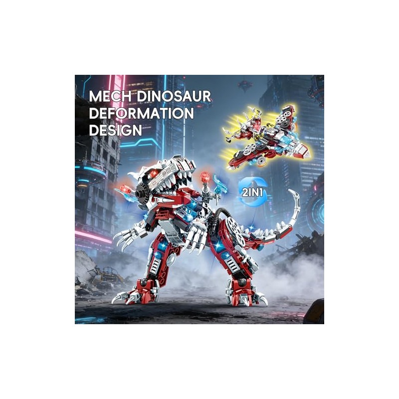 2 in 1 Dinosaur Building Blocks Set 422 PCS Transforming