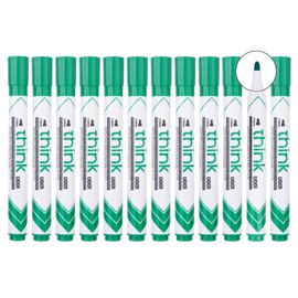 DELI Think Dry Erase Marker Pens Bullet Tip 2.0mm Green Low Odor Easy Erase (Pack of 12)