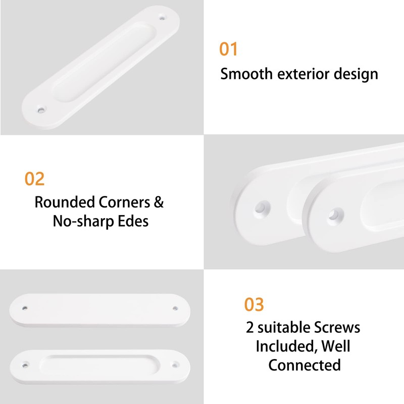 MOROBOR 180MM Oval Recessed Sliding Door Pulls, 2pcs Warm White
