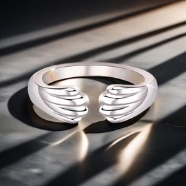 AIETUE Paw Print Ring, Silver Cat Cute Ring Adjustable Dainty Statement Ring Pet Hug Claw Ring Thanksgiving Birthday Anniversary Jewelry Gift for Women Men, Copper, No Gemstone