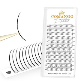 CoMango Premade Spikes Lashes Extensions Wispy Wet Fairy Lash C/D Curly Mix 8-15mm Natural Black 0.07 Thickness Spiky Eyelash Extensions 240 Spikes Lashes Fan (Black, 0.07-C-13mm)