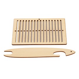 2 Pcs Weaving Loom Kit Wooden Ashford Rigid Heddle Loom Stand, Backstrap Weaving Loom Weaving Frame Loom Shuttle Tools Arts Crafts for Bracelet Bag Belt Camera Strap for DIY
