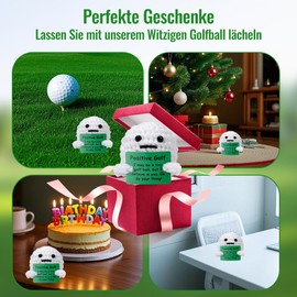 MLZTINGR Funny Golf Gifts: Crochet Golf Ball Character, Creative and Humorous Gift Idea for Golfers, Men, Women, Dads, Coworkers, Friends - Perfect for Christmas and Birthday Gifts