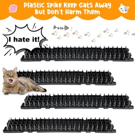 Nuanchu 12 Pieces Cat Deterrent Mat Cat Repellent Mat with Spikes Keep Dogs Off Counter Anti Pet for Outdoor Indoor Plants Garden Sofa Window(16.5 x 3.3 Inch,Black)