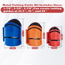 Sthovd Metal Cutting Guide Kit Includes Sizes: 1-7/8", 2-3/8", 2-7/8" Pipe Cutting Guide Steel-3Pcs
