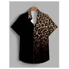 VIPWOLF Men's Leopard Print Tops Button Down Short Sleeve Summer