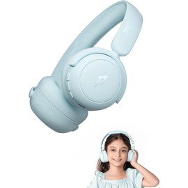 1MORE HQ20 Kids Headphones Wireless, 75/85/90dB Volume Limited, 65H Playtime, Bluetooth 5.3, Built-in Mic, Foldable Over Ear Headphones for Childrens/Tablet/Phone/PC/School/Travel, Blue