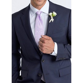 HISDERN Purple Ties for Men Formal Lavender Mens Ties and Pocket Square Set Paisley Lilac Necktie Handkerchief for Wedding Business School Party