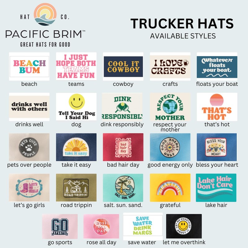 PACIFIC BRIM Women's Adjustable Cap Mesh Side Panels Trucker Hat