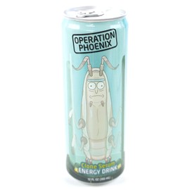 Rick and Morty Operation Phoenix Clone Serum Energy Drink (12 Pack) with 2 Gosutoys Stickers
