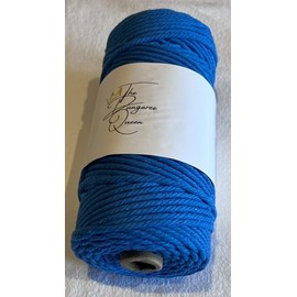 Dungaree Queen 3mm x 100m Macrame Cord, Dream Catchers, Wall Hanging. 100% cotton, soft, strong and durable. The cord is available in a variety of colours. (Blue)