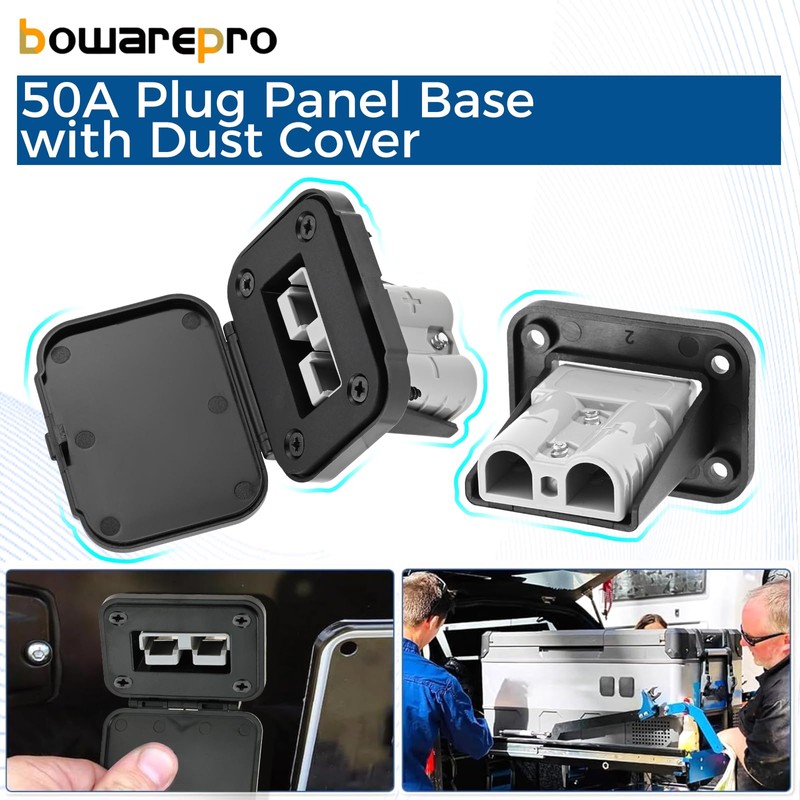 Bowarepro 2pcs Plug Mounting Panel, 50A Plug Panel Base with