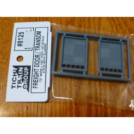 Tichy Train Group HO #8125 Freight Door w/5 Lite Transom - pkg(4) -- 72 x 108" (