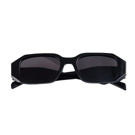 Rectangular Sunglasses for Women Men Trendy Retro Trendy Sunglasses 90's Vintage Square Frame, black