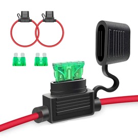 2PCS Fuse Holder, Inline 12V 18AWG Car Gauge Inline Fuse with 10A ATC/ATO Standard Fuses for Automotive, Marine Lighting (12AMG)