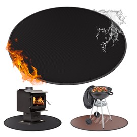 Fireproof Underlay 2315°C Fire Protection Mat Heat Protection Mat 91.4 cm BBQ Grills Mat Thick Splatter Grill Rug for Floor Patio Deck Lawn, Foldable Waterproof Fire Pit Mat