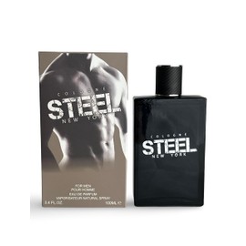 United Scents Cologne STEEL New York Eau de Parfum for Men, 3.4 Fl Oz, Grapefruit, Bergamot, Pepper, Ginger, Sage, Lavender, Wood, Moss, Suede