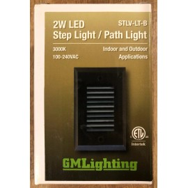 GM Lighting Step / Path / Deck Lighting BLACK Vertical Louvered 2W LED 3000K Indoor Outdoor