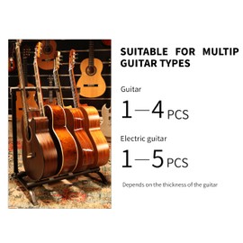 BexGears 5 Holder Guitar Stand Folding Guitar Stand, Guitar Rack for Multiple Guitars for Acoustic, Electric Guitar, Bass, Guitar Holder Stand, Multiple Guitars Display, black