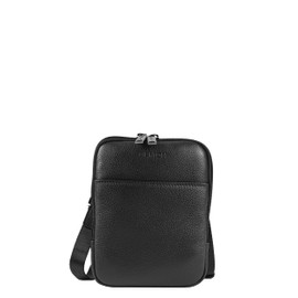 BEMON Enzo Men's Small Flat Top Grain Leather Bag, Black, 18 x 14 x 2 cm, black