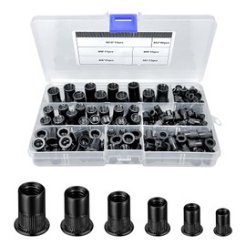 150 Piece Pull Rivet Nuts Carbon Steel Set, Rivet Nuts Assortment M3 M4 M5 M6 M8 M10 Blind Rivet Nuts, Fastening Rivet Nuts Set, Retractable Nuts Rivet Set