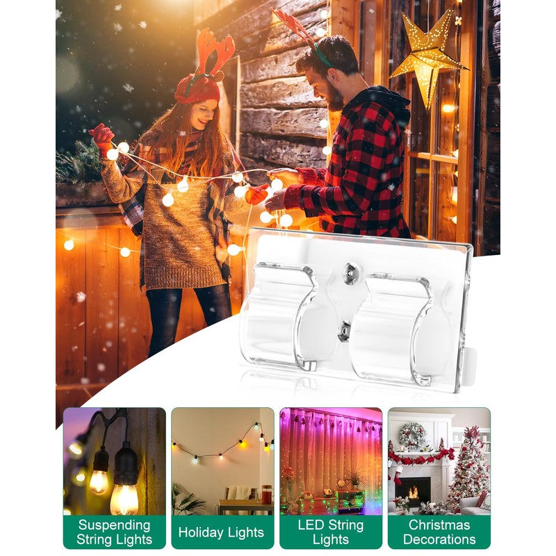 MapeloreCrafted Upgraded Version Outdoor String Lights Hooks: 30Pcs Heavy Duty