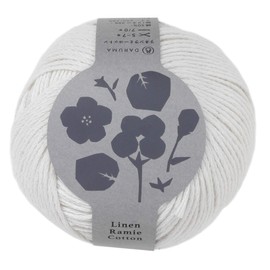Yokota DARUMA Linen Ramie Cotton Wool Yarn, Medium Thick, Col.1 White, 1.8 oz (50 g), Approx. 32.6 ft (102 m) 4180