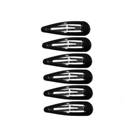 5cm Plain Black Bendies Sleepies Snap Clips Hair Clips Slides School Work for Women Girls by Glitz4Girlz