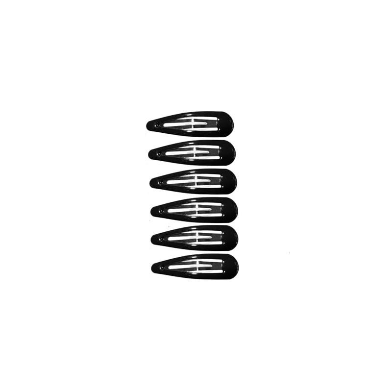 5cm Plain Black Bendies Sleepies Snap Clips Hair Clips Slides