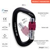 CAMNAL Heavy Duty Carabiner UIAA Certified Locking Carabiner 25KN (About