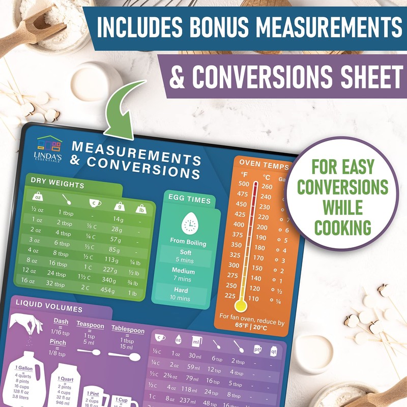 Air Fryer Accessories Magnetic Cheat Sheet Set by Linda’s Essentials