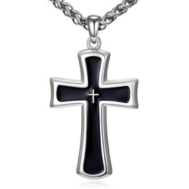 PDTJMTG Kreuz Kette Herren 925 Silber Kreuzkette Herren