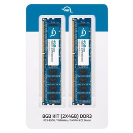 OWC 8GB (2x4GB) DDR3 1066 PC3-8500 CL7 2Rx8 240-pin 1.5V ECC Unbuffered UDIMM Memory RAM Module Upgrade Kit for Select Desktops, Workstations, or Servers