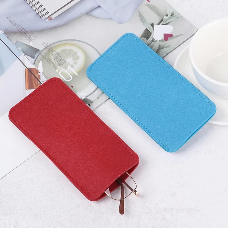 Pebipoo 7 Pcs Soft Felt Slip In Eyeglass Cases Portable