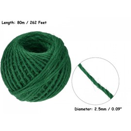 eMKay®Green Garden Jute Twine 3 Ply - PACK OF 1 80m Balls of Garden Twine Garden String for Arts Crafts Gardening Wedding Décor Packing Christmas And Around the Home - 80 METRE / 262 FEET APPROX.