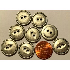 Unbranded 8 Brushed Silver Tone Metal Sew-through Cat Eye Buttons 11/16" 18mm 10146