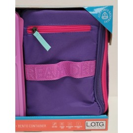 Bento 2 Ways to Carry Insulated Expand Lunch Set Box w/ Bento Food Container - PURPLE