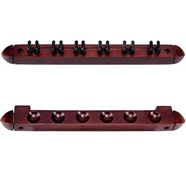 Action Two Piece 6 Cue Wall Rack with Clips - Wine