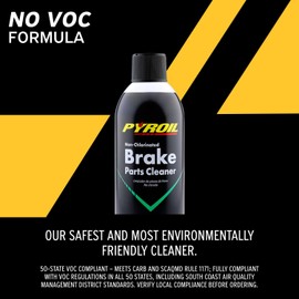 Pyroil Non-Chlorinated Brake Parts Cleaner, No VOC (50 State Formula), Instantly Removes Brake Dust, Grease & Grime, Quick Drying, 15 Oz (Pack of 6)