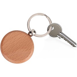 10 Llaveros de Haya, Etiquetas para Llaves, Llaveros en Blanco, para Hacer Bricolaje, Llavero de Doble Capa, Cadena de Apariencia Colorida para Decoración de(Tamaño redondo 4 CM)