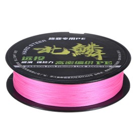 M METERXITY Braided Fishing Line, 164 Yards 0.23mm Dia Abrasion Resistant Colored Fishing Line for Saltwater/Freshwater/Ice Fishing, 8 Strand Super Strong Zero Stretch [Pink]