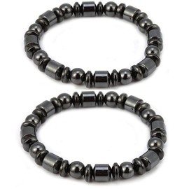 Apocalyptic-K Magnetic Bracelets for Men and Women, 6 mm, Pack of 2, Black, Eliminate Static Electricity
