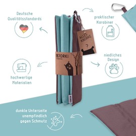 BJORKI® Children's Seat Cushion, Foldable Outdoor with Optimal Cold and Moisture Protection, Robust Seat Pad, The Thermal Seat Cushion for Hiking, Stadium and Travel, Pastel Blue, Polyester